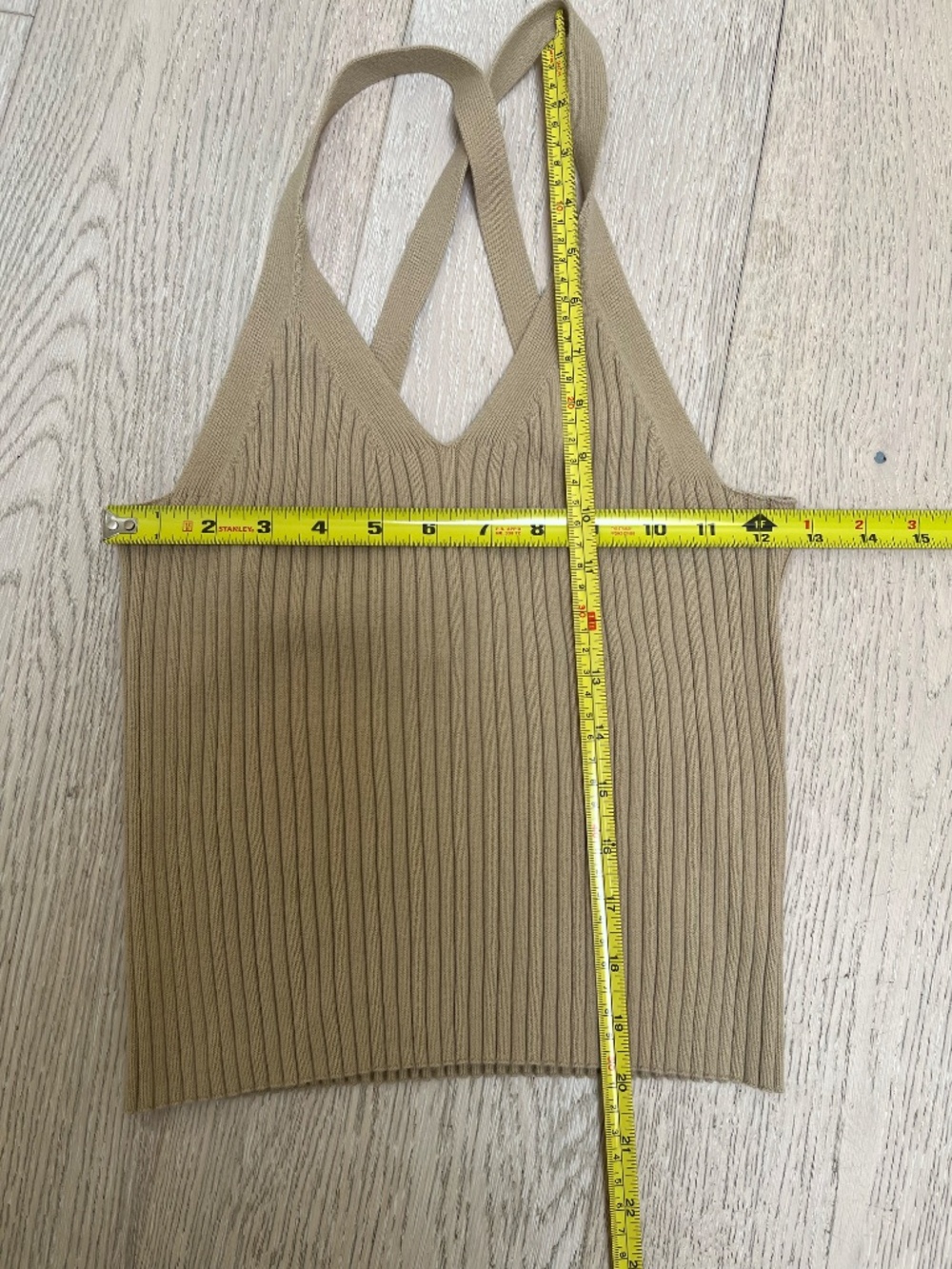 Banana Republic Tank Cross Back Knit Top Size XS Beige Khaki Tan - Picture 5 of 5